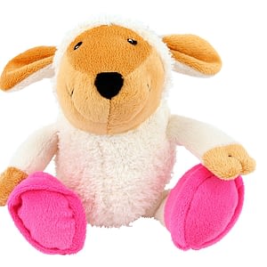 Koiran lelu pehmolammas pinkeillä töppösillä