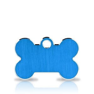 Koiran nimilaatta kaiverruksella - Hi-line Alumiini pieni luu, sininen