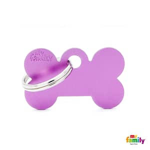 Koiran Nimilaatta kaiverruksella - EXTRA vahva Alumiini pieni luu, violetti