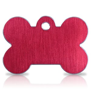 Koiran nimilaatta kaiverruksella - Hi-line Alumiini ISO luu, punainen