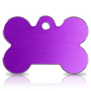 Koiran nimilaatta kaiverruksella - Hi-line Alumiini ISO luu, violetti