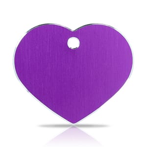 Koiran nimilaatta kaiverruksella - Hi-line Alumiini ISO sydän, violetti