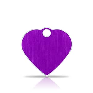Nimilaatta kaiverruksella - Hi-line Alumiini pieni sydän, violetti