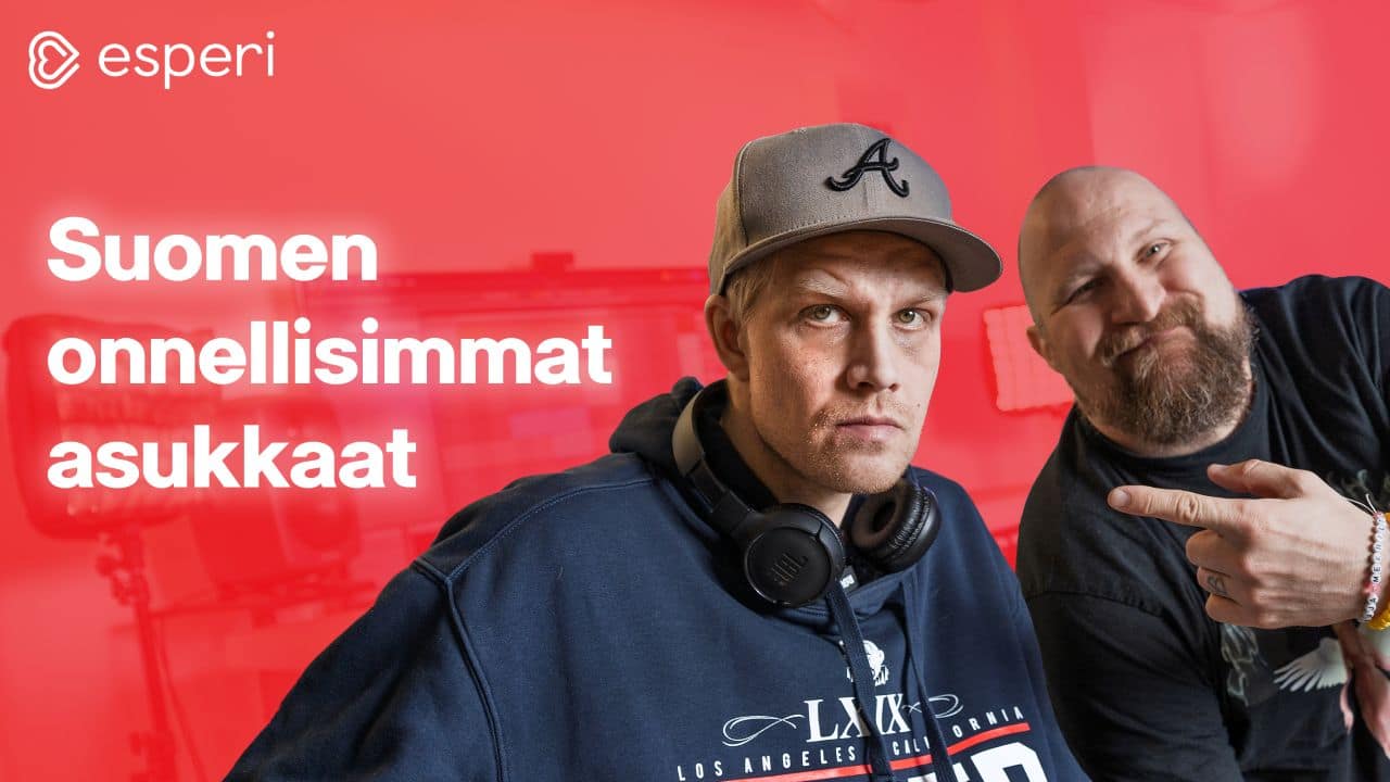 Esperi Koti Koskikaran asukas Nico ja Paleface Suomen onnellisimmat asukkaat -minisarjan kansikuvassa