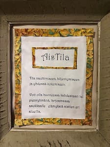 Juliste, jossa lukee Aistila.