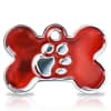 Koiran nimilaatta - Hopeoitu fashion tassu ISO luu, punainen