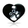 Koiran nimilaatta - Hopeoitu fashion tassu ISO sydän, musta