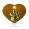 Koiran nimilaatta - Kullattu fashion tassu ISO sydän, ruskea