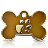 Koiran nimilaatta - Kullattu fashion tassu ISO luu, ruskea