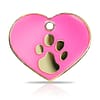 Koiran nimilaatta - Kullattu fashion tassu ISO sydän, pinkki