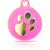 Koiran nimilaatta - Kullattu fashion tassu ISO ympyrä, pinkki