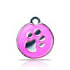 Koiran nimilaatta - Hopeoitu fashion tassu pieni ympyrä, pinkki