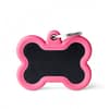 Koiran Nimilaatta - Hiljainen HUSHTAG Alumiini ISO luu, musta pinkillä reunalla