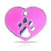 Koiran nimilaatta - Hopeoitu fashion tassu ISO sydän, pinkki