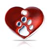 Koiran nimilaatta - Hopeoitu fashion tassu ISO sydän, punainen