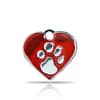 Koiran nimilaatta - Hopeoitu fashion tassu pieni sydän, punainen