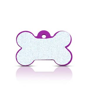 koiran nimilaatta heijastava ISO luu alumiini violetti
