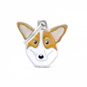 Nimilaatta kaiverruksella - koirarotu-nimilaatta welsh corgi