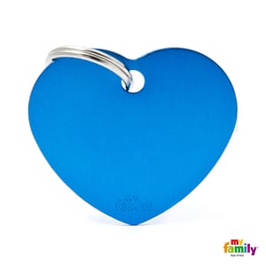 Koiran Nimilaatta kaiverruksella - EXTRA vahva Alumiini ISO sydän, sininen