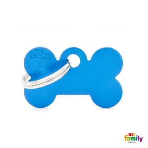 Koiran Nimilaatta kaiverruksella - EXTRA vahva Alumiini pieni luu, sininen