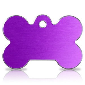 Koiran nimilaatta kaiverruksella - Hi-line Alumiini ISO luu, violetti