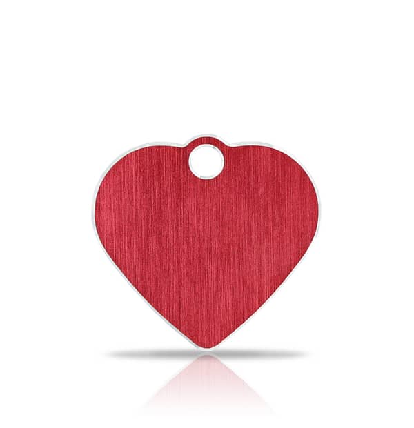Nimilaatta kaiverruksella - Hi-line Alumiini pieni sydän, punainen