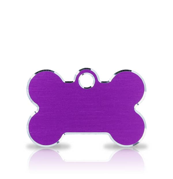 Koiran nimilaatta kaiverruksella - Hi-line Alumiini pieni luu, violetti