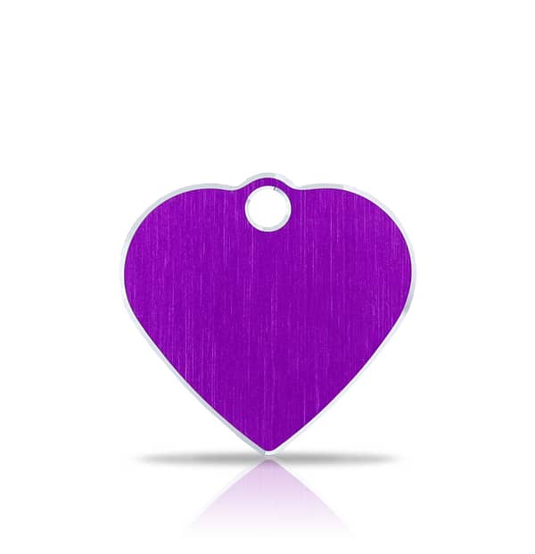 Nimilaatta kaiverruksella - Hi-line Alumiini pieni sydän, violetti