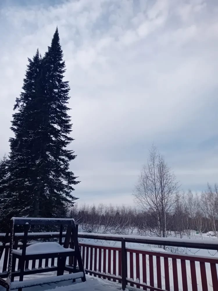 Jo sulanut terassi sai uuden lumipeitteen päällensä