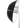 Godox 130cm parabolinen sateenvarjo, musta/hopea
