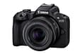 Canon EOS R50 Black FrontSlantLeft RF50mmF1.8STM