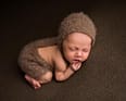 Newborn Photography - Light Gray Newborn Mohair Bonnet
