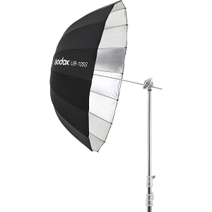Godox 105cm parabolinen sateenvarjo, musta/hopea