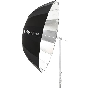 Godox 130cm parabolinen sateenvarjo, musta/hopea