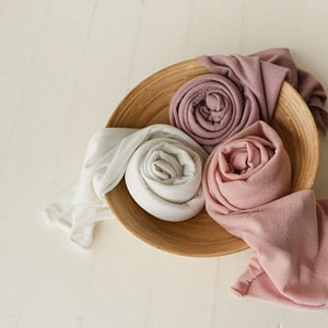 Newborn Photography - Newborn Melange Wrap Dusty pink