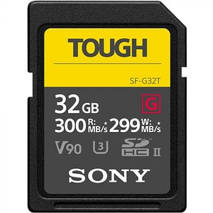 SONY Pro Tough SD 32GB 18x stronger UHS-II R300 W299 V90