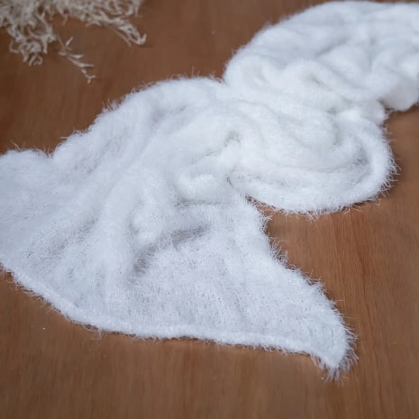 Newborn Photography – Off White Mohair - Like Stretch Knit Wrap - 90cm