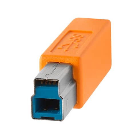 CUC3415-ORG_TetherPro_USB-C_to_3.0_Male_B_15_ORG_usb_b_tip_angle