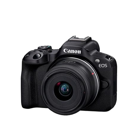 Canon EOS R50 Black FrontSlantLeft RF S18 45mm(BK)