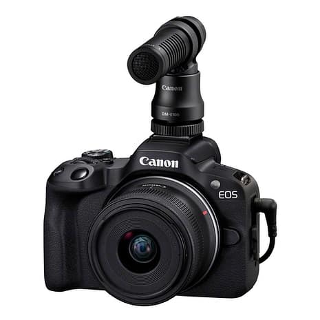 Canon EOS R50 Black FrontSlantLeft RF S18 45mm(BK) DM E100
