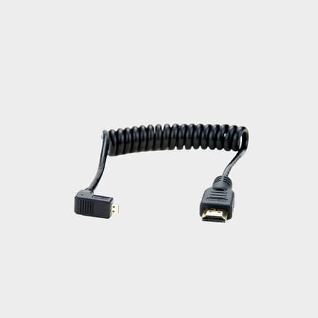 Coiled -Right angle Micro to Full HDMI 30cm