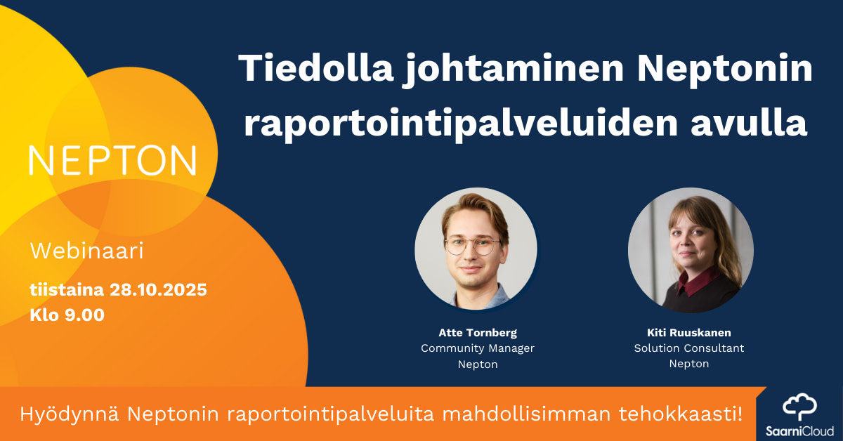 Webinaari: Tiedolla johtaminen Neptonin raportointipalveluiden avulla