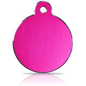 Koiran nimilaatta kaiverruksella - Hi-line Alumiini ISO ympyrä, pinkki