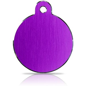 Koiran nimilaatta kaiverruksella - Hi-line Alumiini ISO ympyrä, violetti