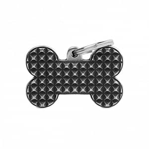Kaiverrettu koiran nimilaatta - BRONX ISO luu "studs"