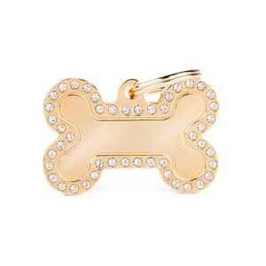 koiran nimilaatta glam swarovski kullattu iso luu nimilaatat.com