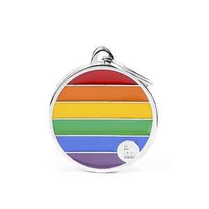 koiran nimilaatta rainbow sateenkaari iso ympyrä nimilaatat.com