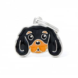 Nimilaatta kaiverruksella - koirarotu-nimilaatta cavalierkingcharlesinspanieli black and tan