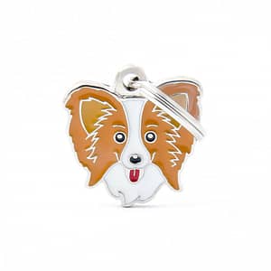 Nimilaatta kaiverruksella - koirarotu-nimilaatta papillon