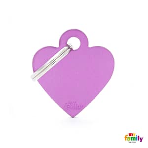 Nimilaatta - EXTRA vahva Alumiini pieni sydän, violetti